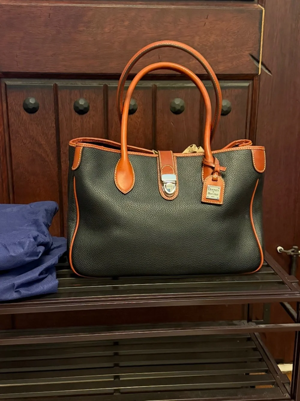 Dooney & Bourke Tucklock Tote Black Pebble Leather